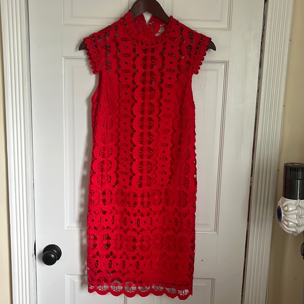 Laundry by Shelli Segal Red Lace Dress size 4